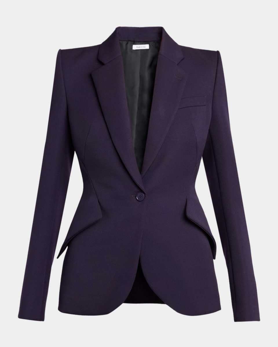 Grain De Poudre Wool Single-Breasted Blazer